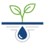 Icon of a sprout and a water droplet, showing the use of Nuca bentonite in the agriculture and livestock sectors.